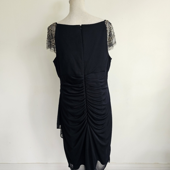 DJ Jaz Cap Sleeve Beaded Neck Sheath Dress - Picture 7 of 11
